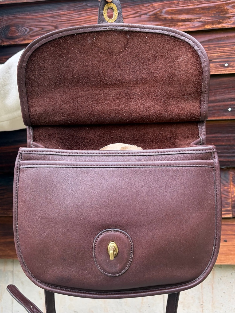 *RARE* Coach Sherbourne #9987 Mahogany Leather VTG 90s Top Handle Turnlock Bag - Picture 10 of 13